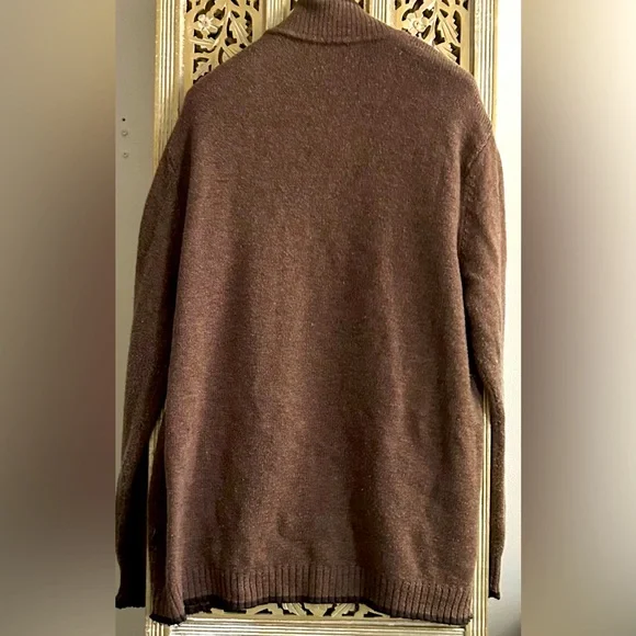 Patagonia XLarge Mainstay Sweater Zip Cardigan Lambswool Wool Blend Brown Mens - Picture 3 of 4